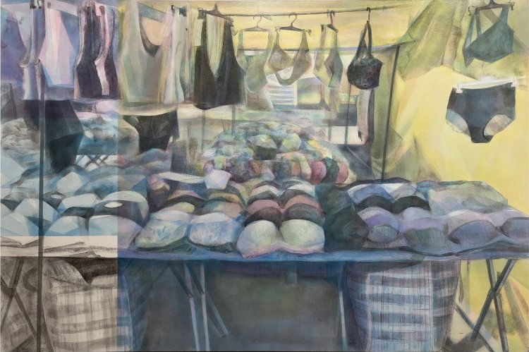 stragan z bielizną, akryl na płótnie, 150x100.jpg